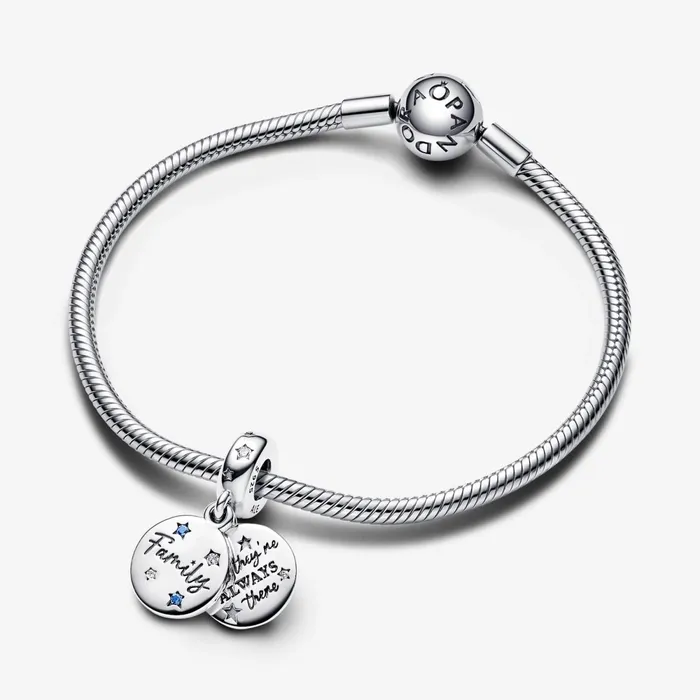 Dangle Charms Women Pandora Family Love Double Dangle Charm