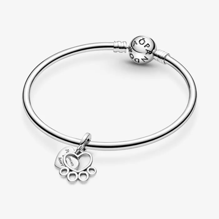 Dangle Charms Women Pandora Hearts and Paw Print Dangle Charm