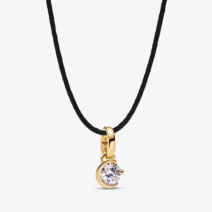 Dangle Charms Women Pandora Online Talisman 14k Gold Labgrown Diamond Moon Pendant