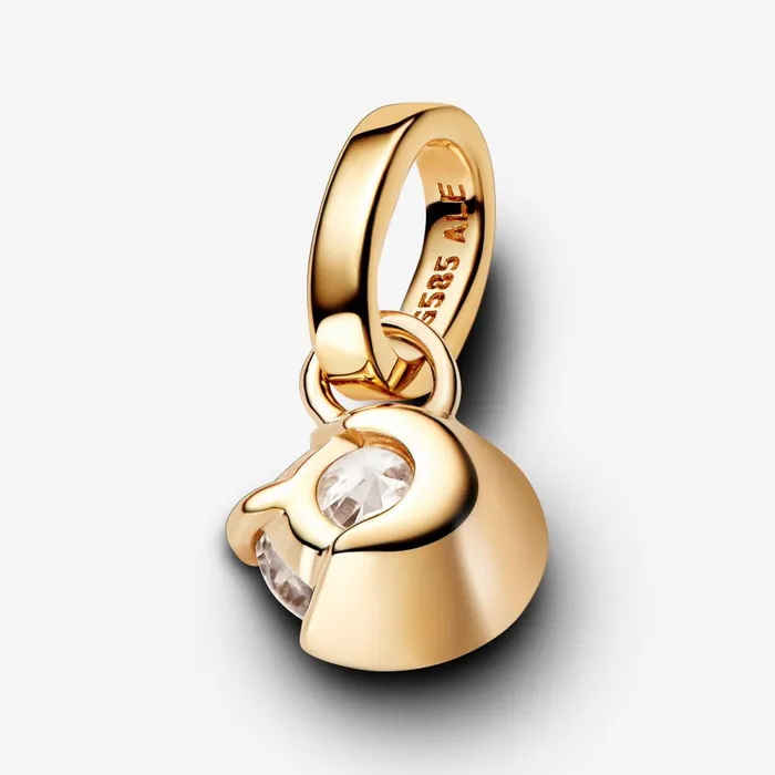Dangle Charms Women Pandora Online Talisman 14k Gold Labgrown Diamond Moon Pendant