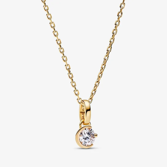 Dangle Charms Women Pandora Online Talisman 14k Gold Labgrown Diamond Moon Pendant