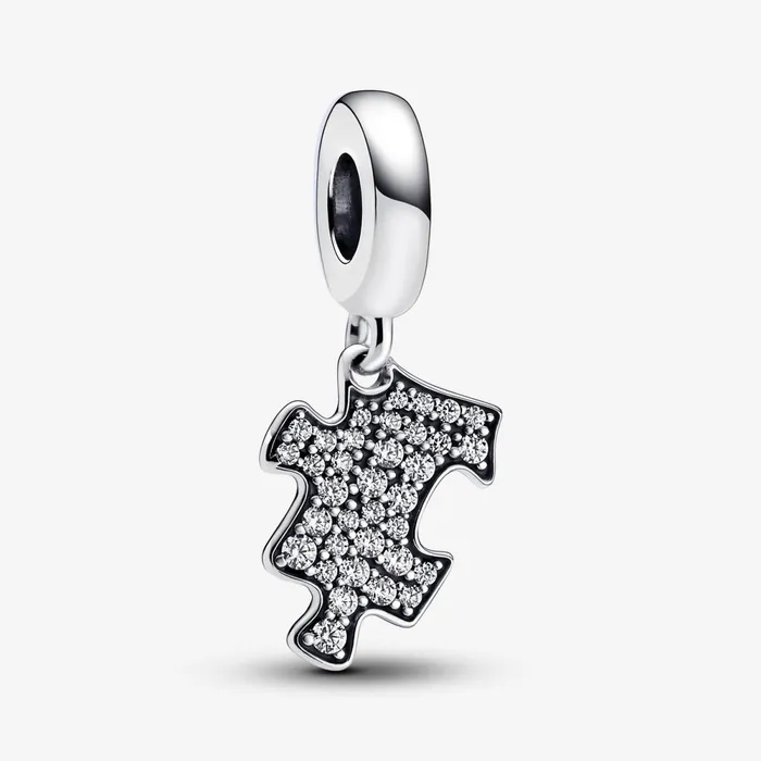 Dangle Charms Women Pandora Sparkling Puzzle Piece Dangle Charm