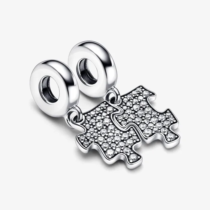 Dangle Charms Women Pandora Sparkling Puzzle Piece Dangle Charm