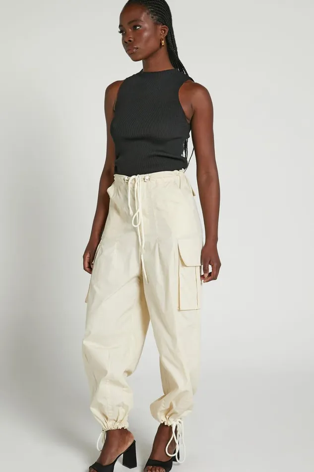Dean Pants 8211 Drawstring Cargo Pants In Neutral Women Showpo Pants