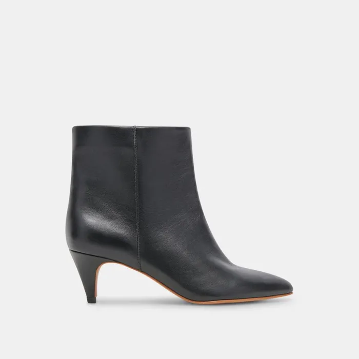 Dee Wide Booties Jet Black Leather Women Dolce Vita Boots and Booties