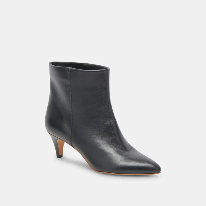 Dee Wide Booties Jet Black Leather Women Dolce Vita Boots and Booties