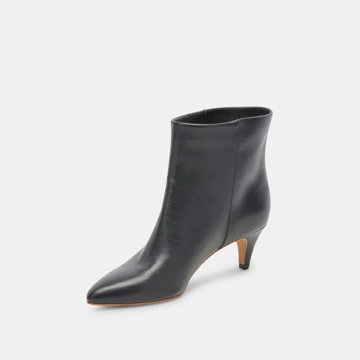Dee Wide Booties Jet Black Leather Women Dolce Vita Boots and Booties