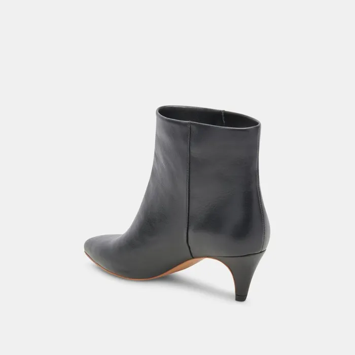 Dee Wide Booties Jet Black Leather Women Dolce Vita Boots and Booties