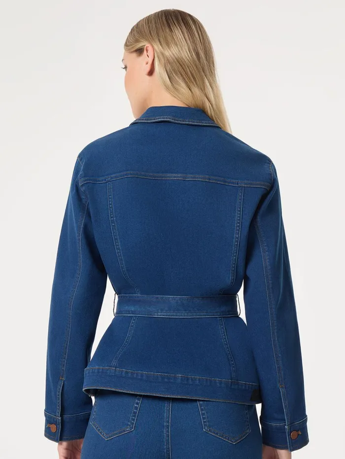 Denim Belted ButtonFront Jacket Phoenix Wash Women Jones New York Blazers Denim Belted ButtonFront Jacket Phoenix Wash Women Jones New York Blazers