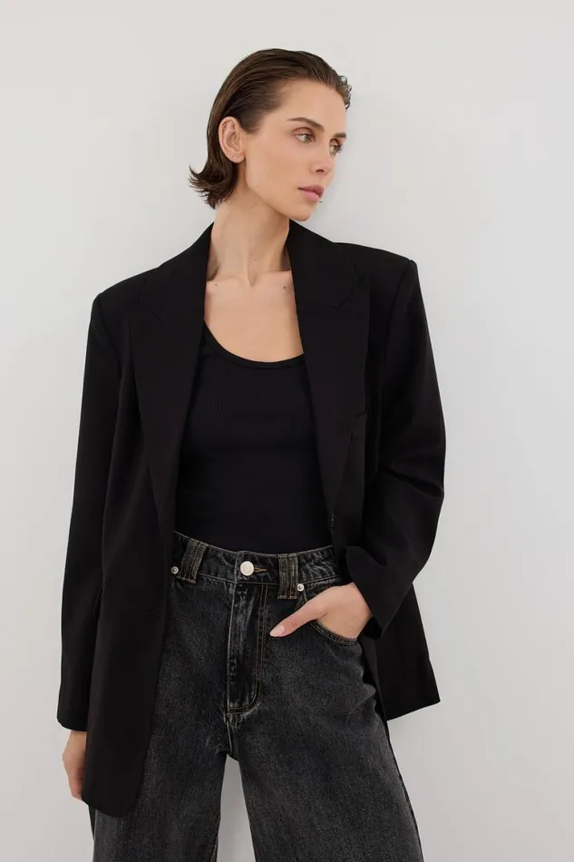 DISSH Blazers HARLEY BLACK BOYFRIEND BLAZER 8211 Women