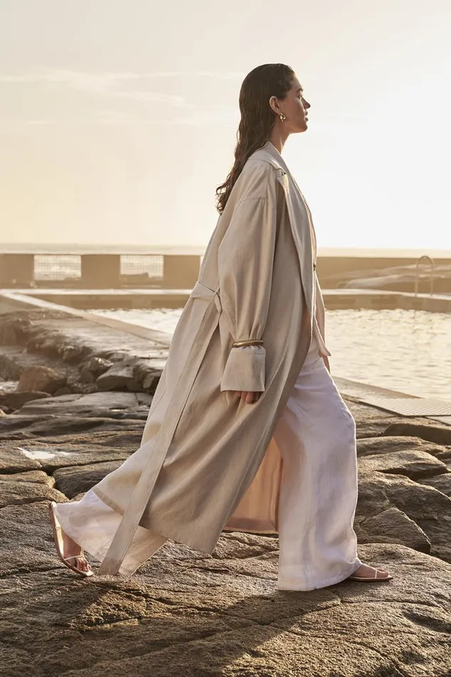 DISSH Coats JOSEPHINA NATURAL LINEN BLEND COAT 8211 Women