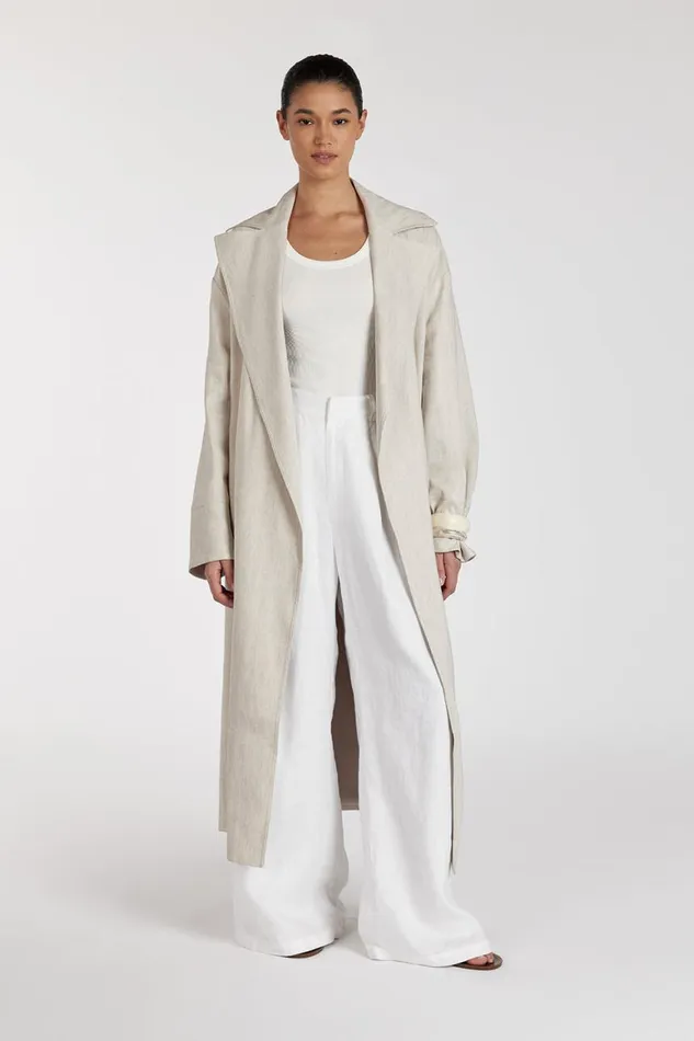 DISSH Coats JOSEPHINA NATURAL LINEN BLEND COAT 8211 Women