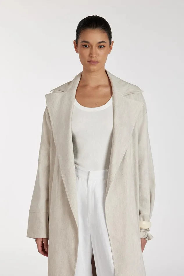 DISSH Coats JOSEPHINA NATURAL LINEN BLEND COAT 8211 Women