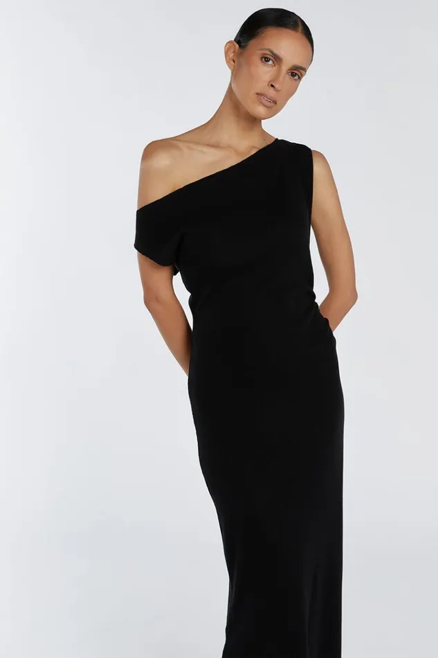 DISSH Event Dresses JUNIE BLACK KNIT MIDI DRESS 8211 Women