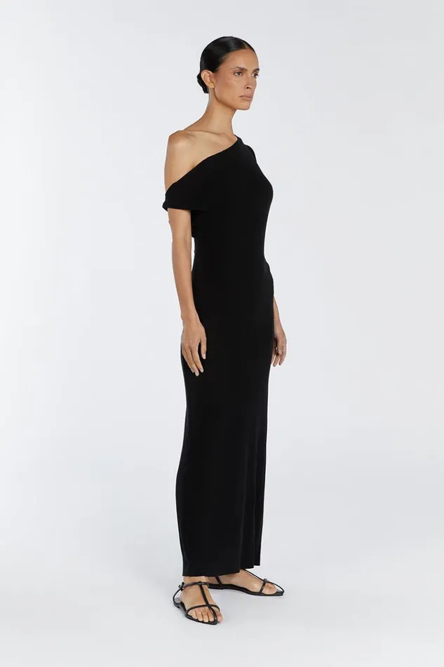 DISSH Event Dresses JUNIE BLACK KNIT MIDI DRESS 8211 Women