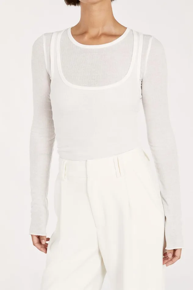 DISSH Knitted JUDE OFF WHITE SLEEVED LAYER TOP 8211 Women