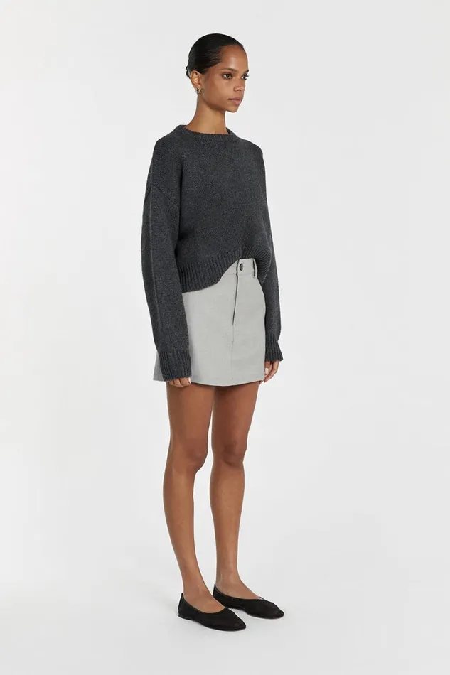 DISSH Long Sleeved OLIVER CHARCOAL MARLE KNIT JUMPER 8211 Women