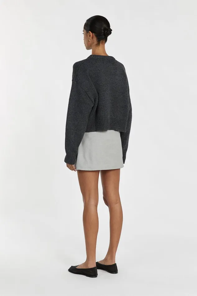 DISSH Long Sleeved OLIVER CHARCOAL MARLE KNIT JUMPER 8211 Women