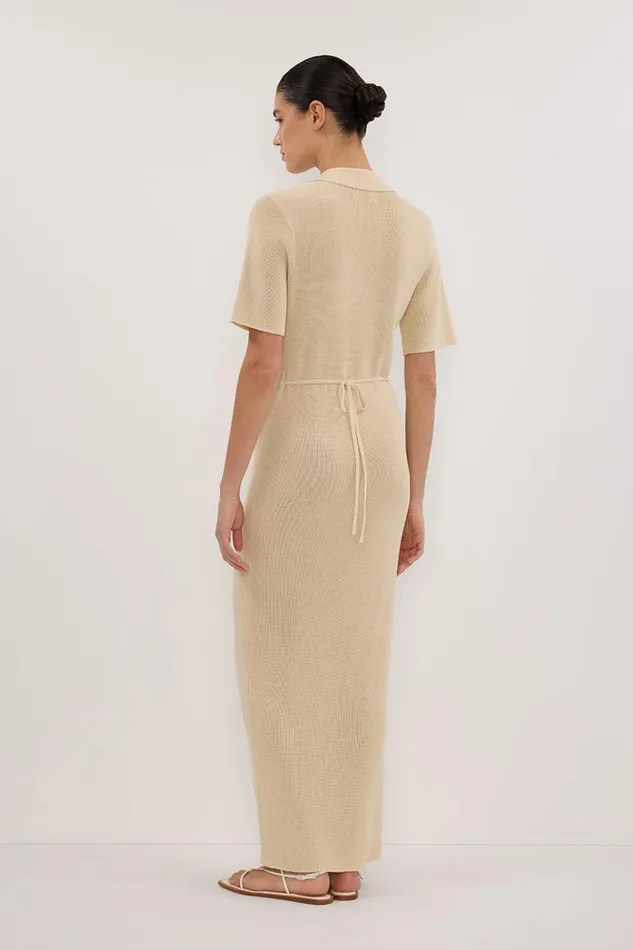 DISSH Maxi Dresses LIAM NATURAL KNIT POLO MAXI DRESS 8211 Women