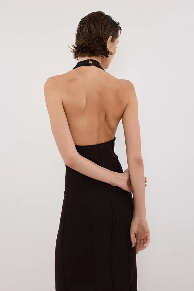 DISSH Maxi Dresses LISS BITTER CHOC HALTER MAXI DRESS 8211 Women