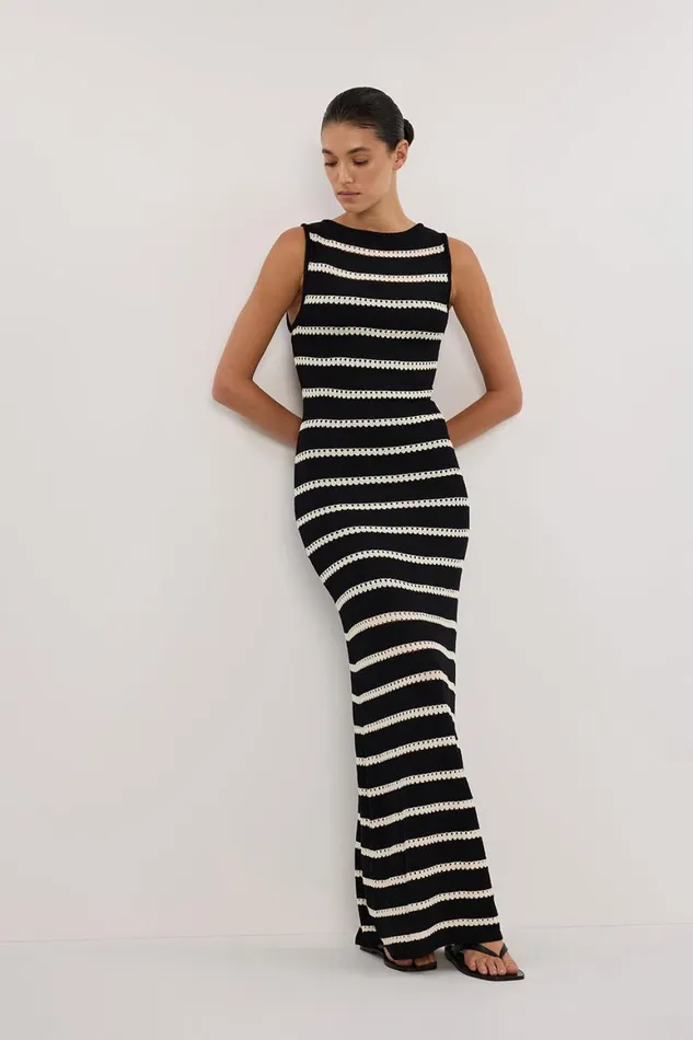 DISSH Maxi Dresses SAM STRIPE BOAT NECK MAXI DRESS 8211 Women