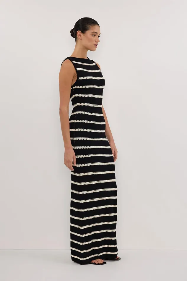 DISSH Maxi Dresses SAM STRIPE BOAT NECK MAXI DRESS 8211 Women