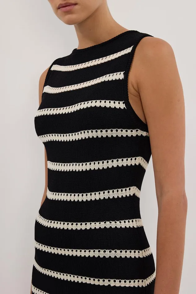 DISSH Maxi Dresses SAM STRIPE BOAT NECK MAXI DRESS 8211 Women