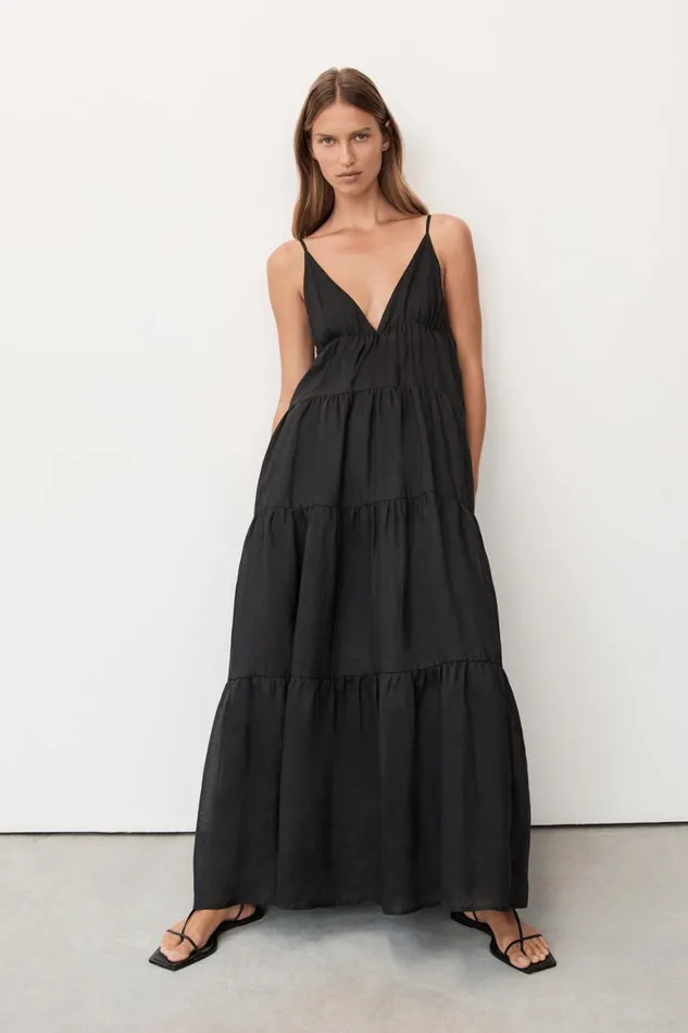 DISSH Midi Dresses LIZA BLACK RAMIE MIDI DRESS 8211 Women