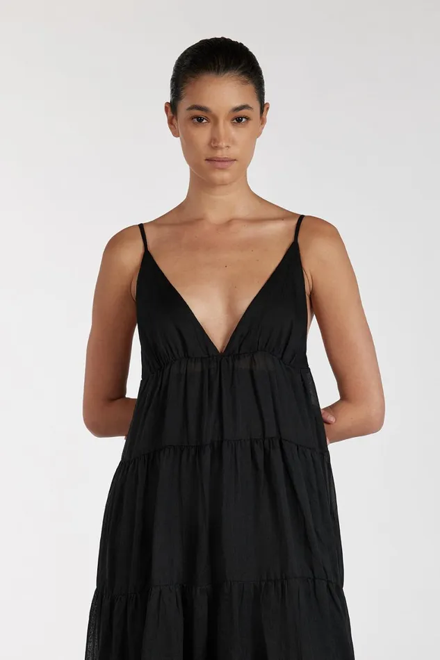 DISSH Midi Dresses LIZA BLACK RAMIE MIDI DRESS 8211 Women