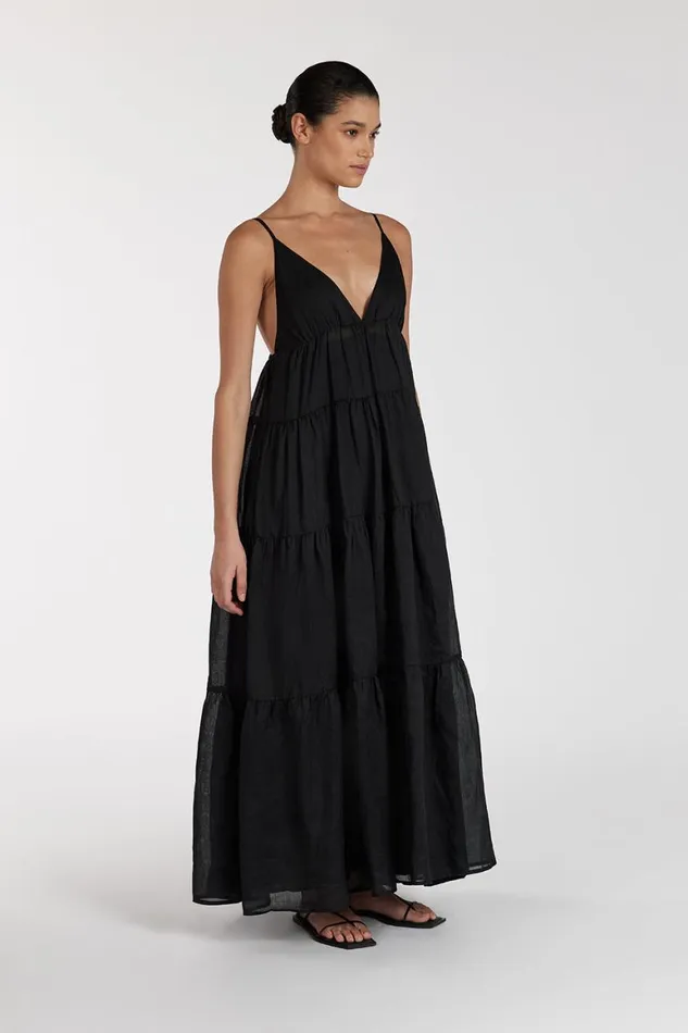DISSH Midi Dresses LIZA BLACK RAMIE MIDI DRESS 8211 Women