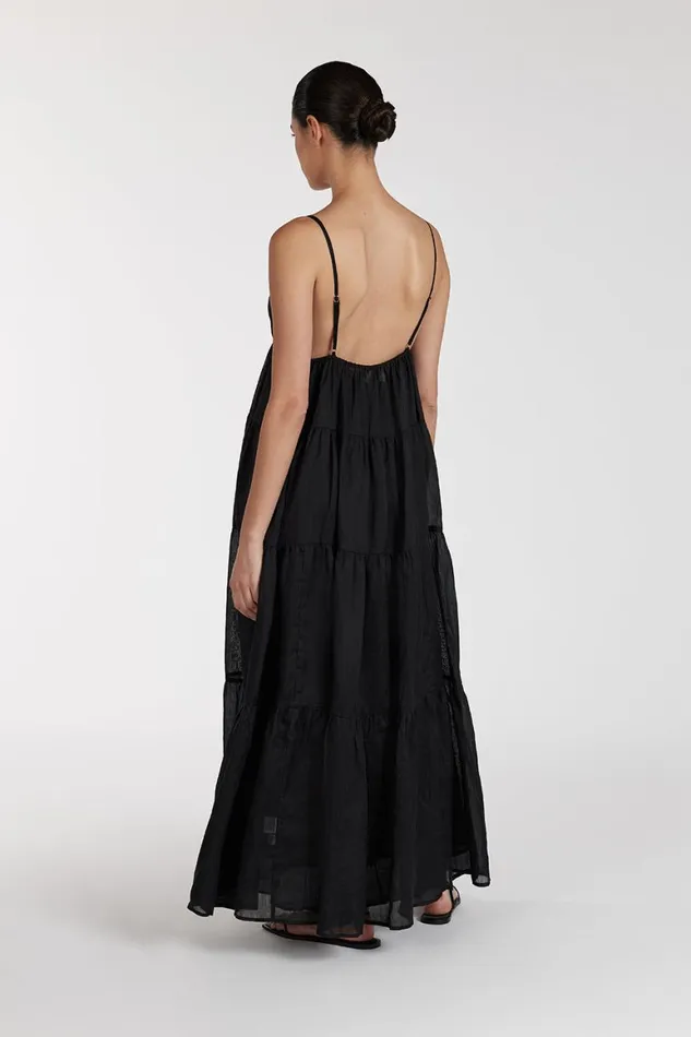 DISSH Midi Dresses LIZA BLACK RAMIE MIDI DRESS 8211 Women