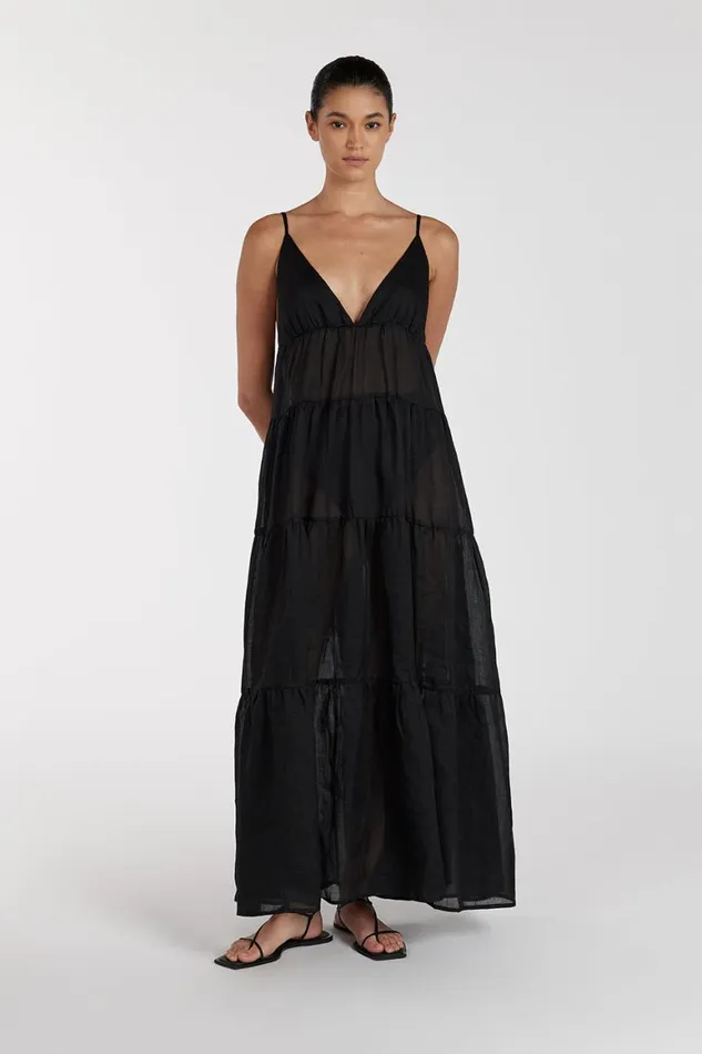 DISSH Midi Dresses LIZA BLACK RAMIE MIDI DRESS 8211 Women