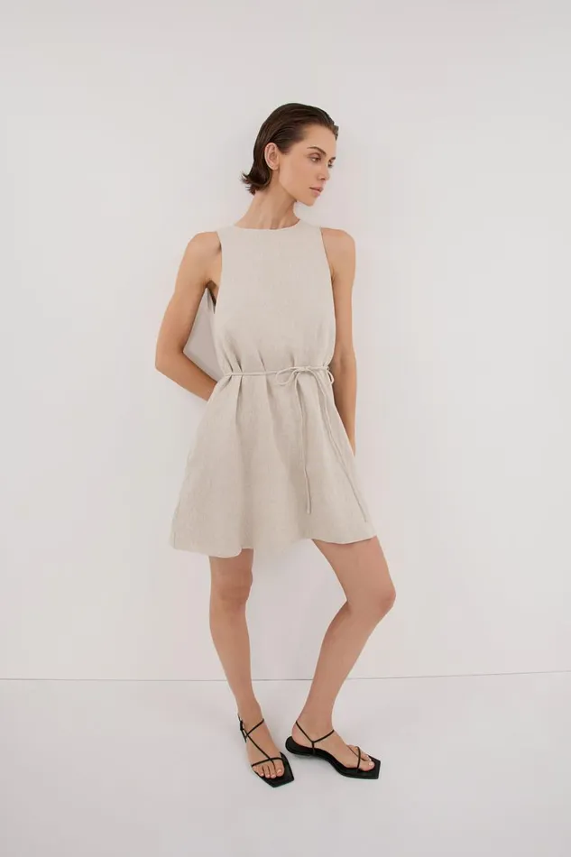 DISSH Mini Dresses ISABELLE NATURAL MINI LINEN DRESS 8211 Women