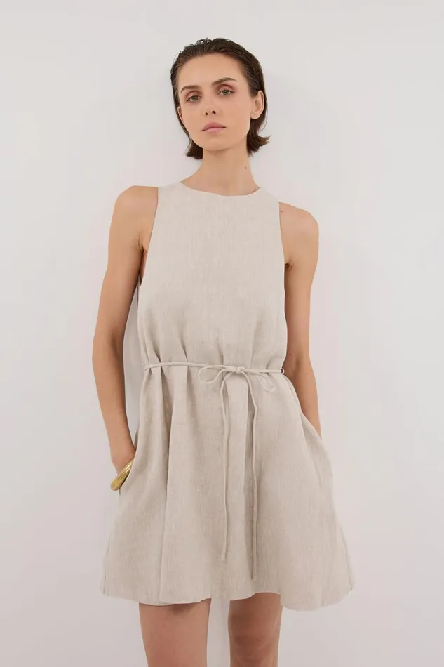 DISSH Mini Dresses ISABELLE NATURAL MINI LINEN DRESS 8211 Women