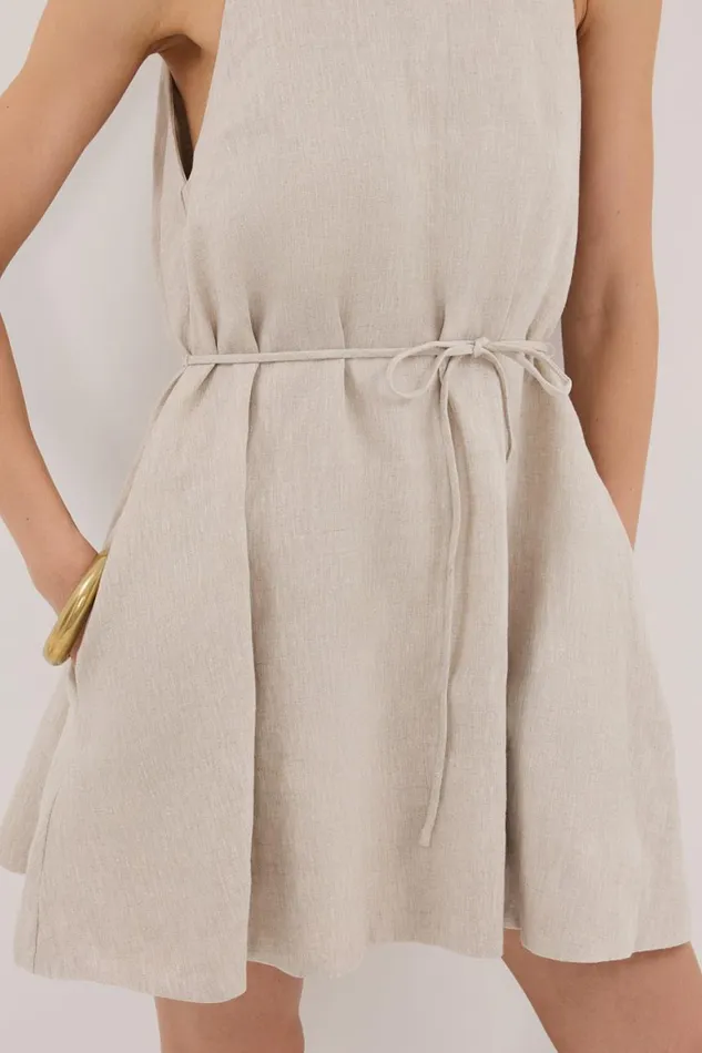 DISSH Mini Dresses ISABELLE NATURAL MINI LINEN DRESS 8211 Women
