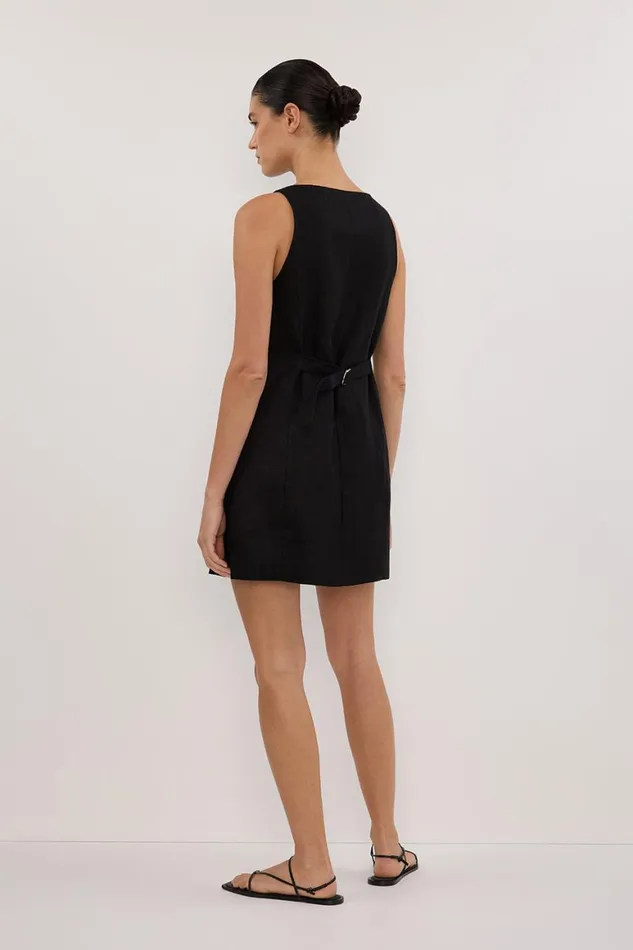 DISSH Mini Dresses TOMMY BLACK LINEN MINI DRESS 8211 Women