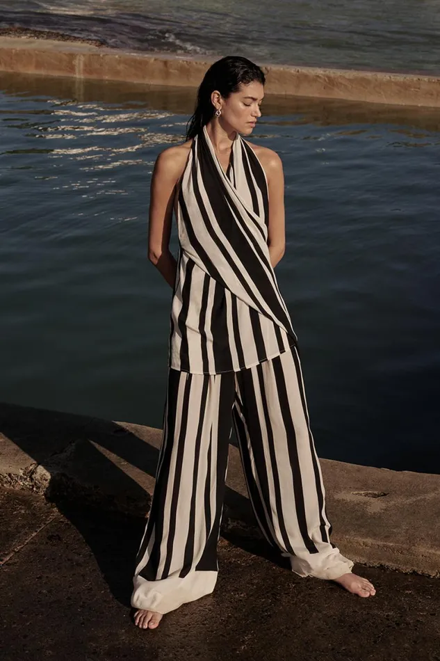 DISSH Pants BEAU BLACK STRIPE PANT 8211 Women