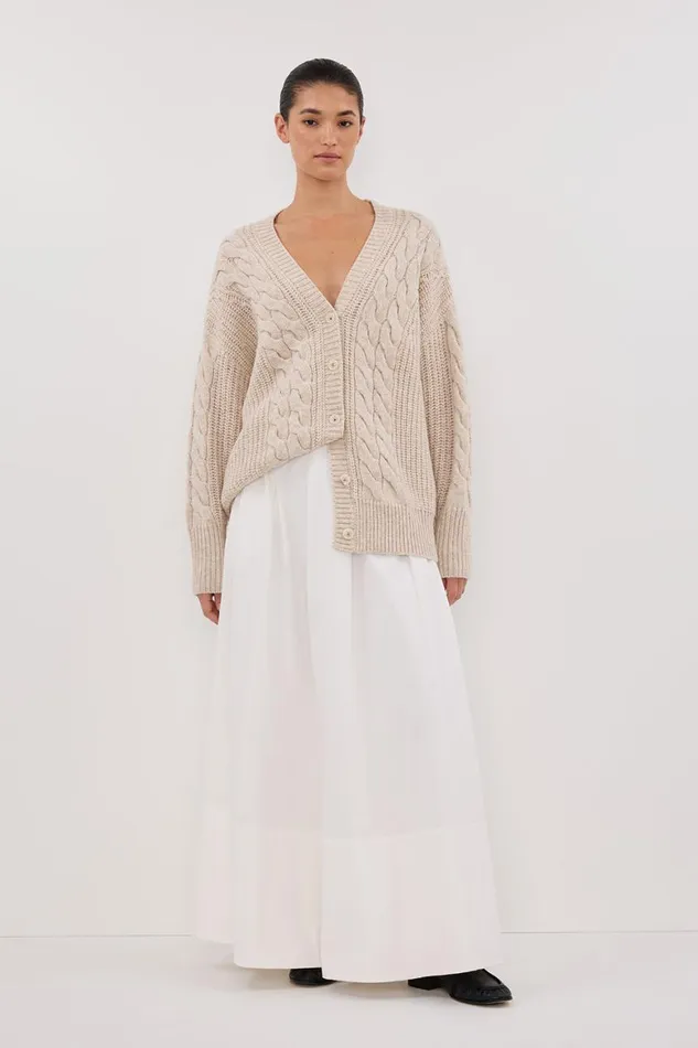 DISSH Sweaters MARA CHALK CABLE KNIT CARDIGAN 8211 Women