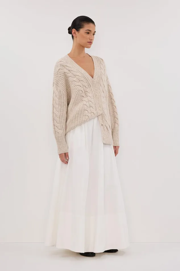 DISSH Sweaters MARA CHALK CABLE KNIT CARDIGAN 8211 Women