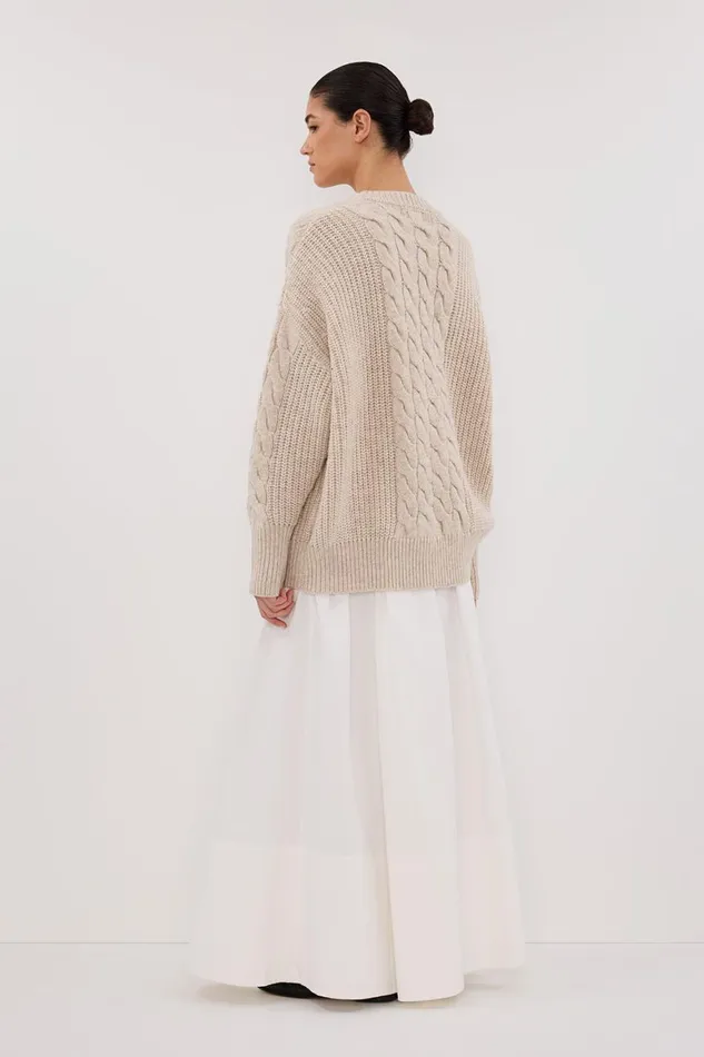 DISSH Sweaters MARA CHALK CABLE KNIT CARDIGAN 8211 Women
