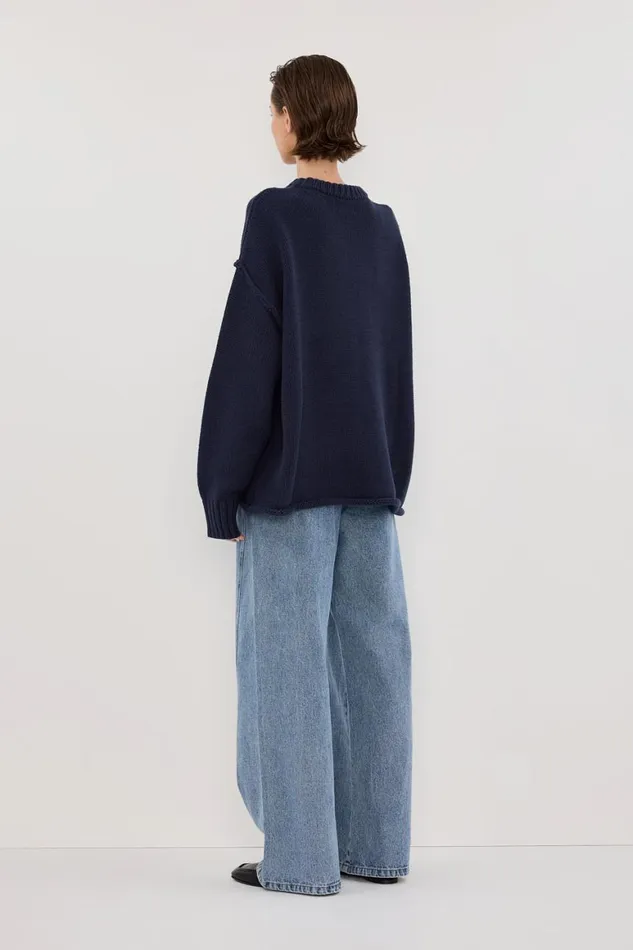 DISSH Sweaters ROY NAVY LONGLINE KNIT JUMPER 8211 Women