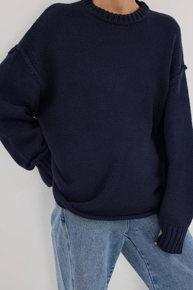 DISSH Sweaters ROY NAVY LONGLINE KNIT JUMPER 8211 Women