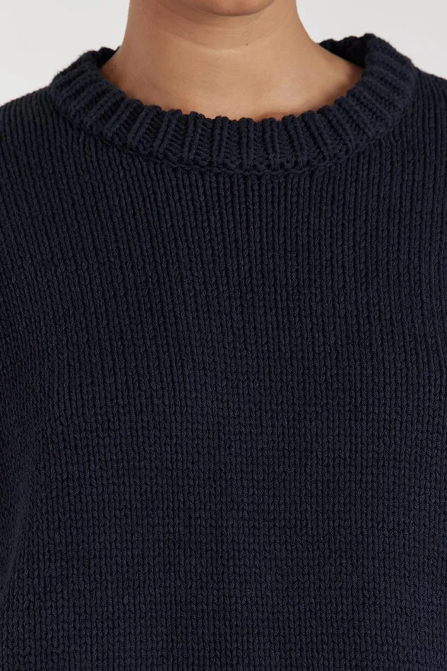 DISSH Sweaters ROY NAVY LONGLINE KNIT JUMPER 8211 Women