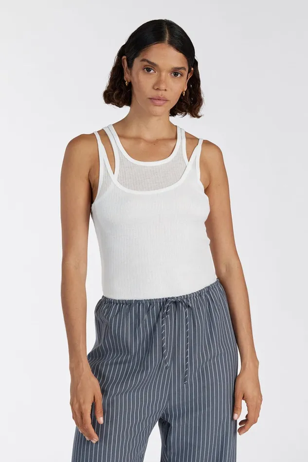 DISSH Tanks JUDE OFF WHITE SLEEVELESS LAYER TOP 8211 Women