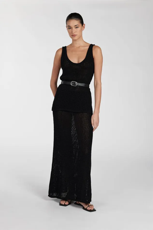 DISSH Tanks MARGOT BLACK SCOOP CROCHET TANK 8211 Women