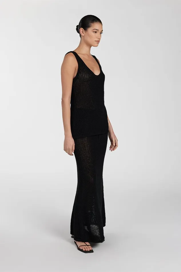 DISSH Tanks MARGOT BLACK SCOOP CROCHET TANK 8211 Women
