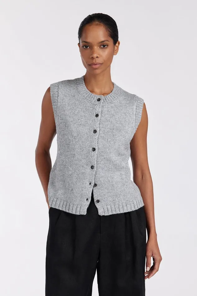 DISSH The Gift Shop FOSTER SILVER MARLE KNIT VEST 8211 Women