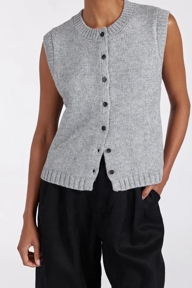 DISSH The Gift Shop FOSTER SILVER MARLE KNIT VEST 8211 Women