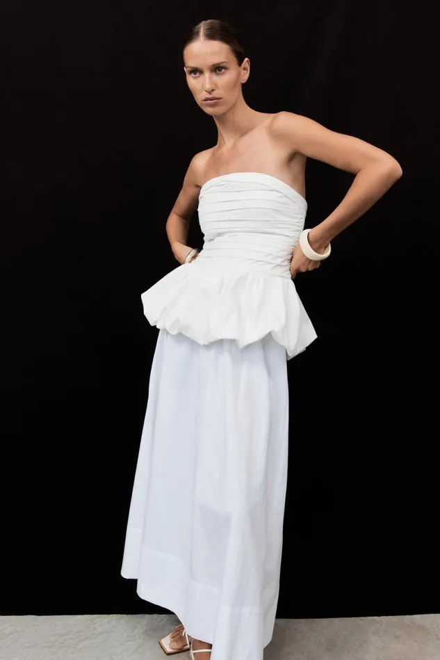 DISSH White Tops PEGGY WHITE COTTON STRAPLESS TOP 8211 Women