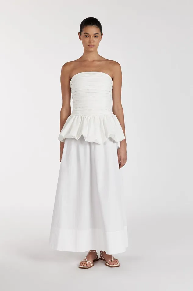 DISSH White Tops PEGGY WHITE COTTON STRAPLESS TOP 8211 Women